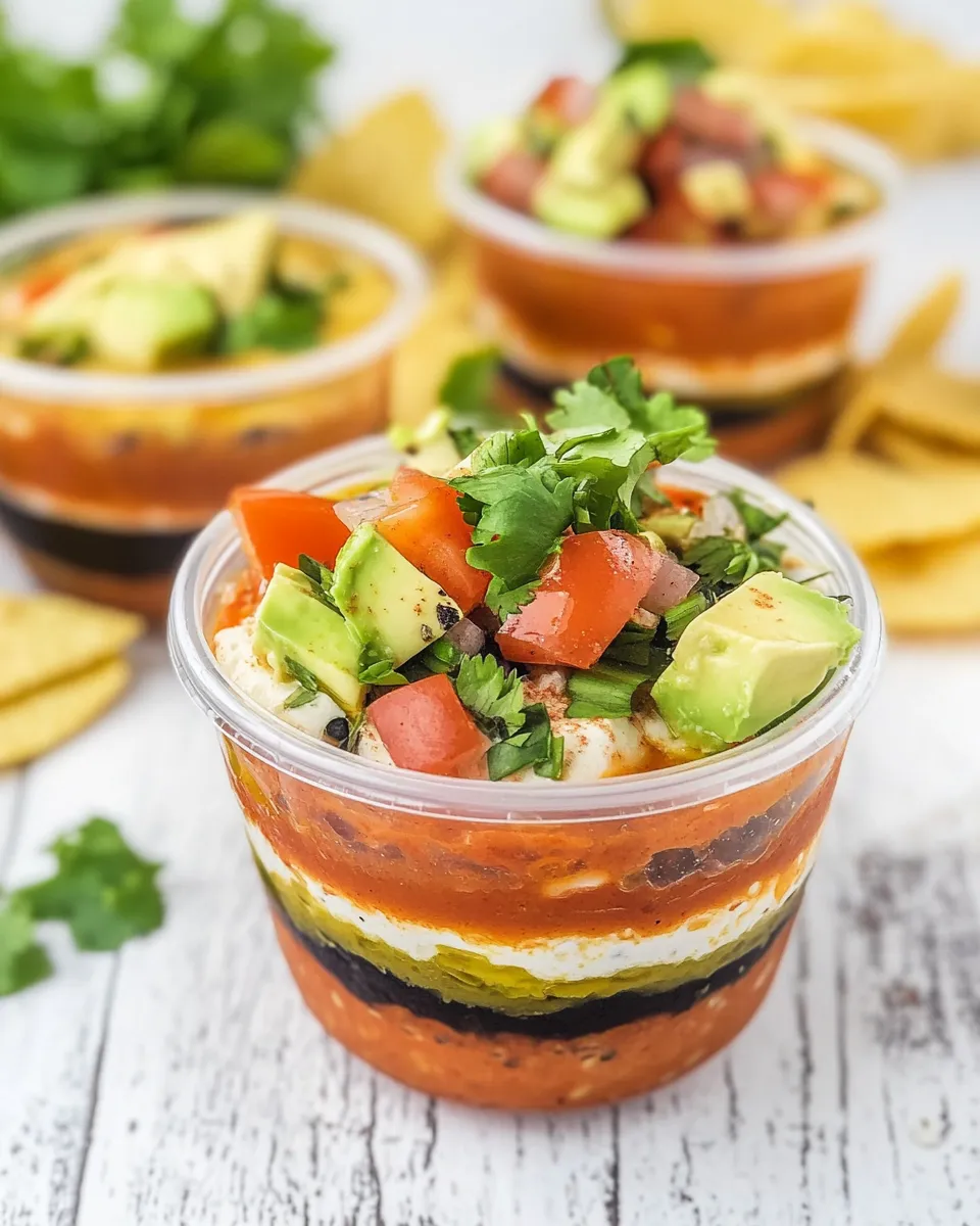 Easy 7 Layer Dip Cups recipe photo