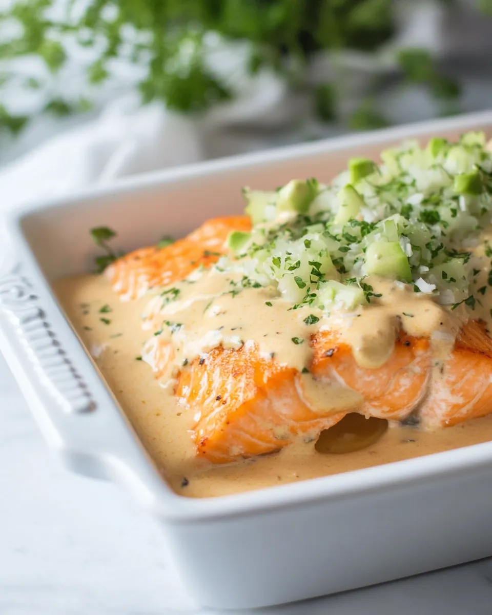 Easy Baked Salmon with Creamy Coconut Ginger Sauce photo