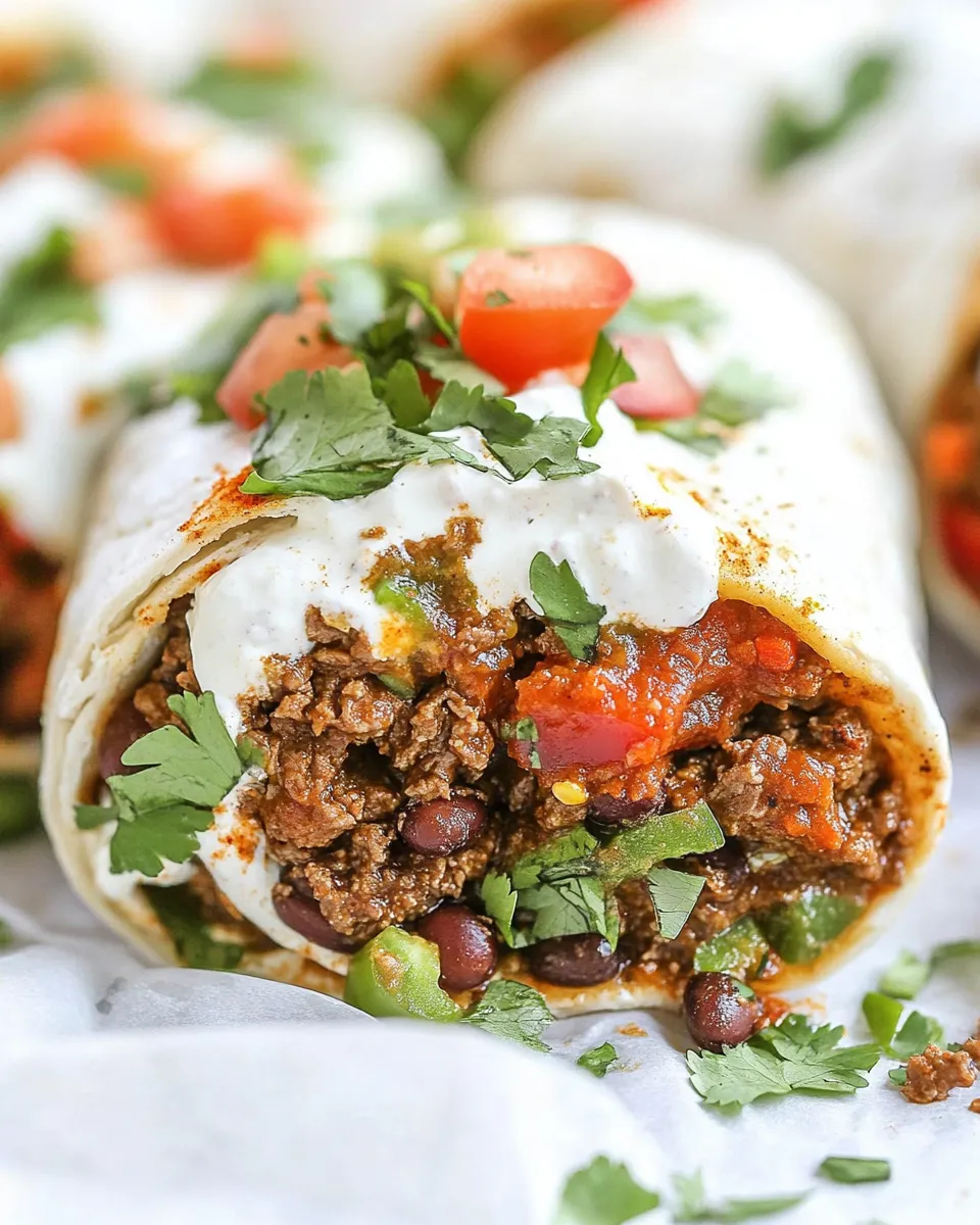 Homemade Beef and Bean Burritos Recipe photo