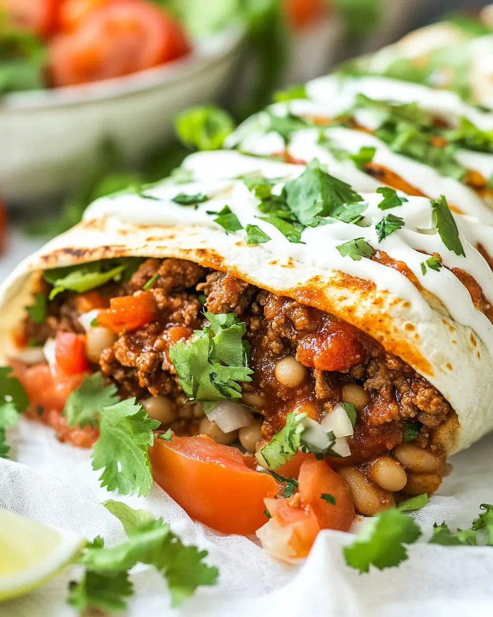 Delicious Beef and Bean Burritos Recipe dish photo