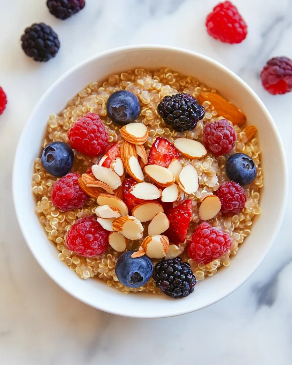 Delicious Berry Almond Breakfast Quinoa image
