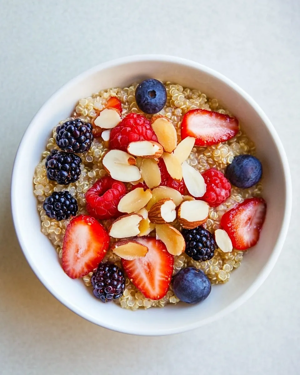 Healthy Berry Almond Breakfast Quinoa recipe photo