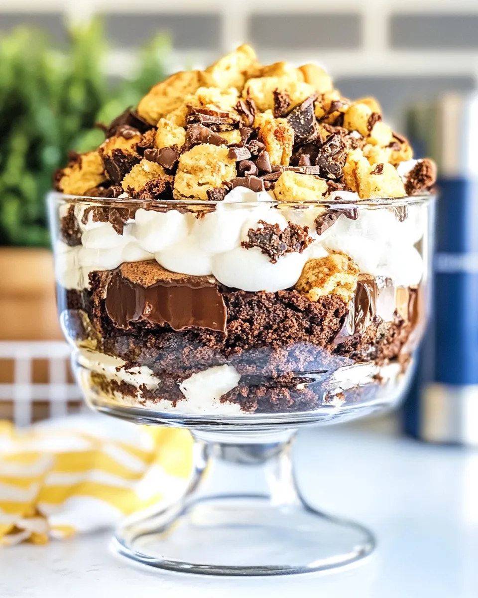 Homemade Butterfinger Brownie Trifle photo