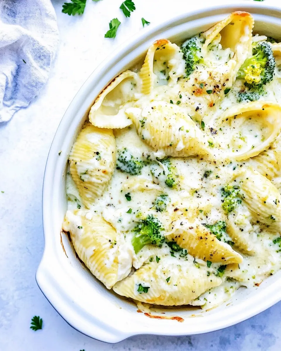Classic Chicken Broccoli Garlic Alfredo Shells image