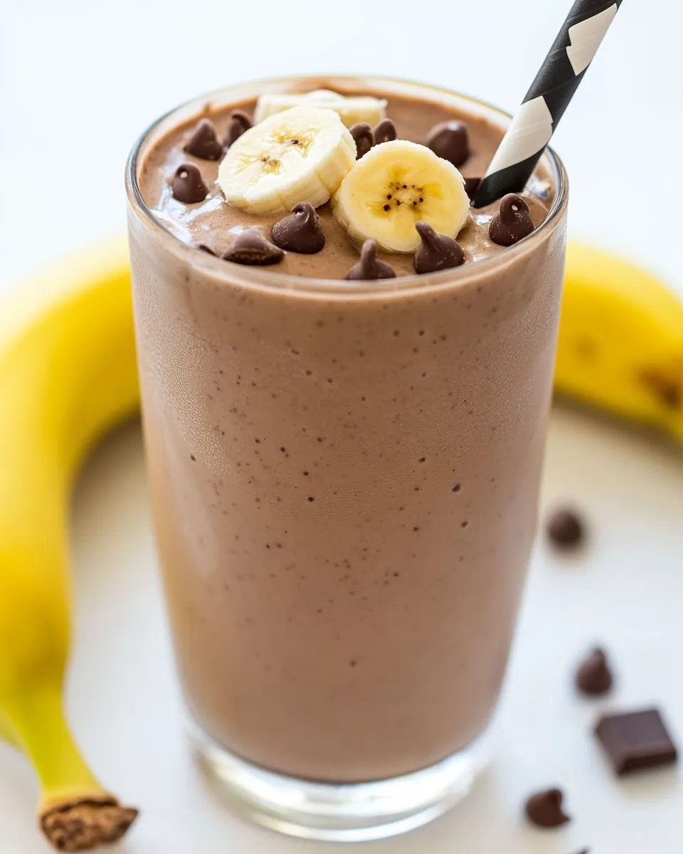 Delicious Chocolate Peanut Butter Banana Shake shot