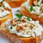 Homemade Crostini with Creamy Cheese and Walnuts photo