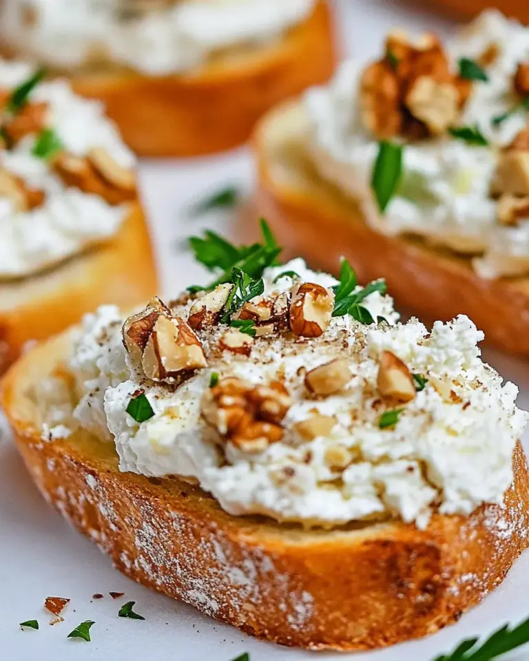 Homemade Crostini with Creamy Cheese and Walnuts photo