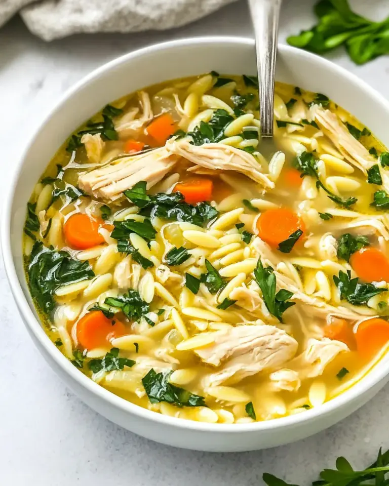 Homemade Easy Lemon Chicken Orzo Soup Recipe photo
