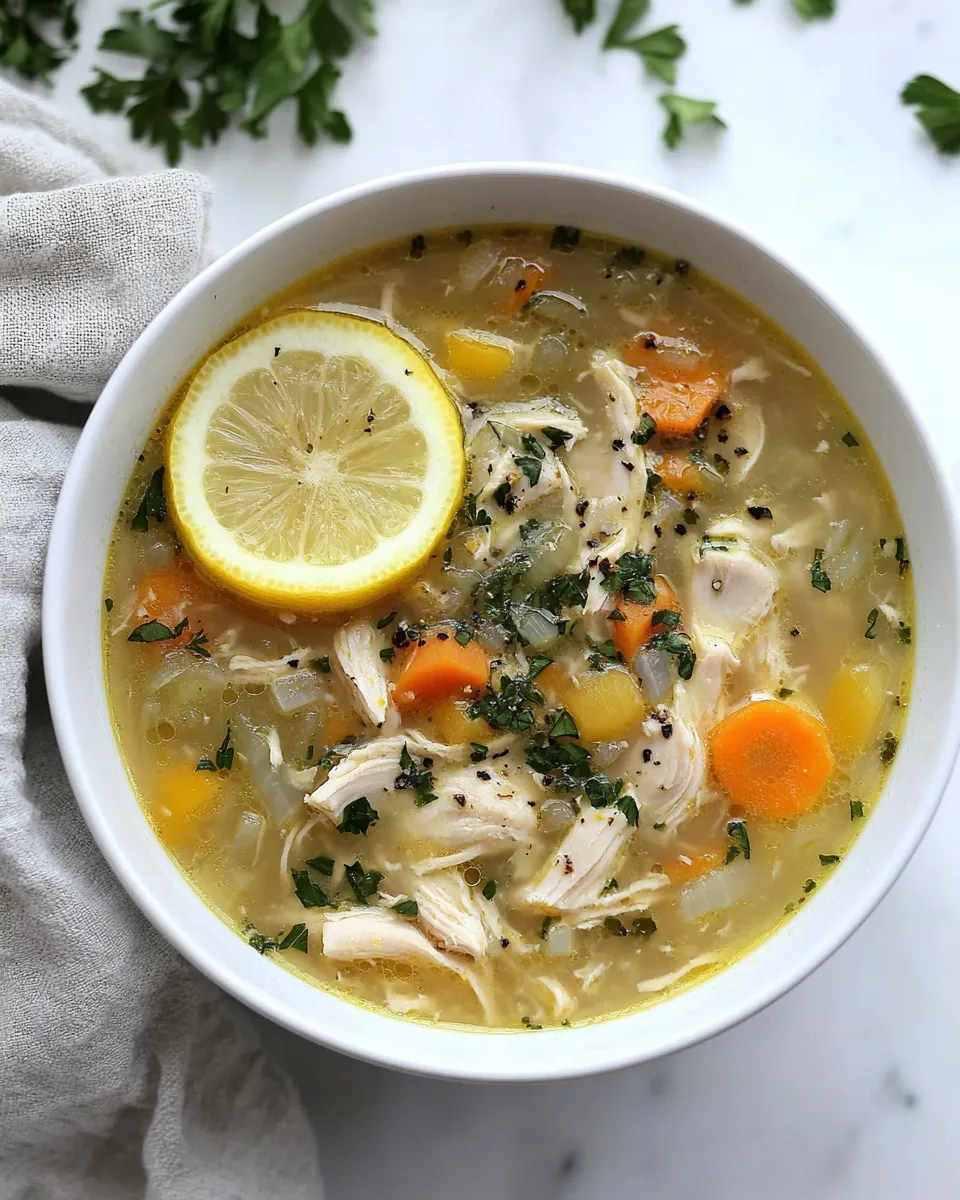 Simple Easy Lemon Chicken Soup. photo