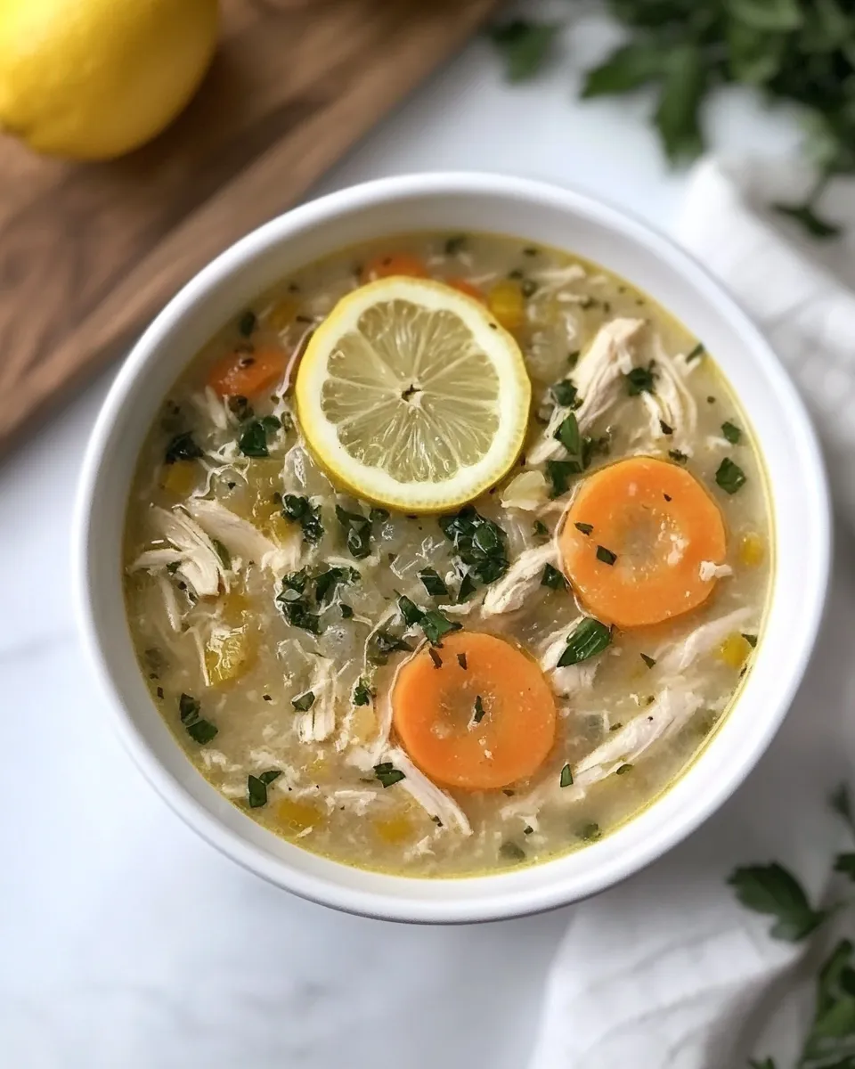 Fresh Easy Lemon Chicken Soup. recipe image