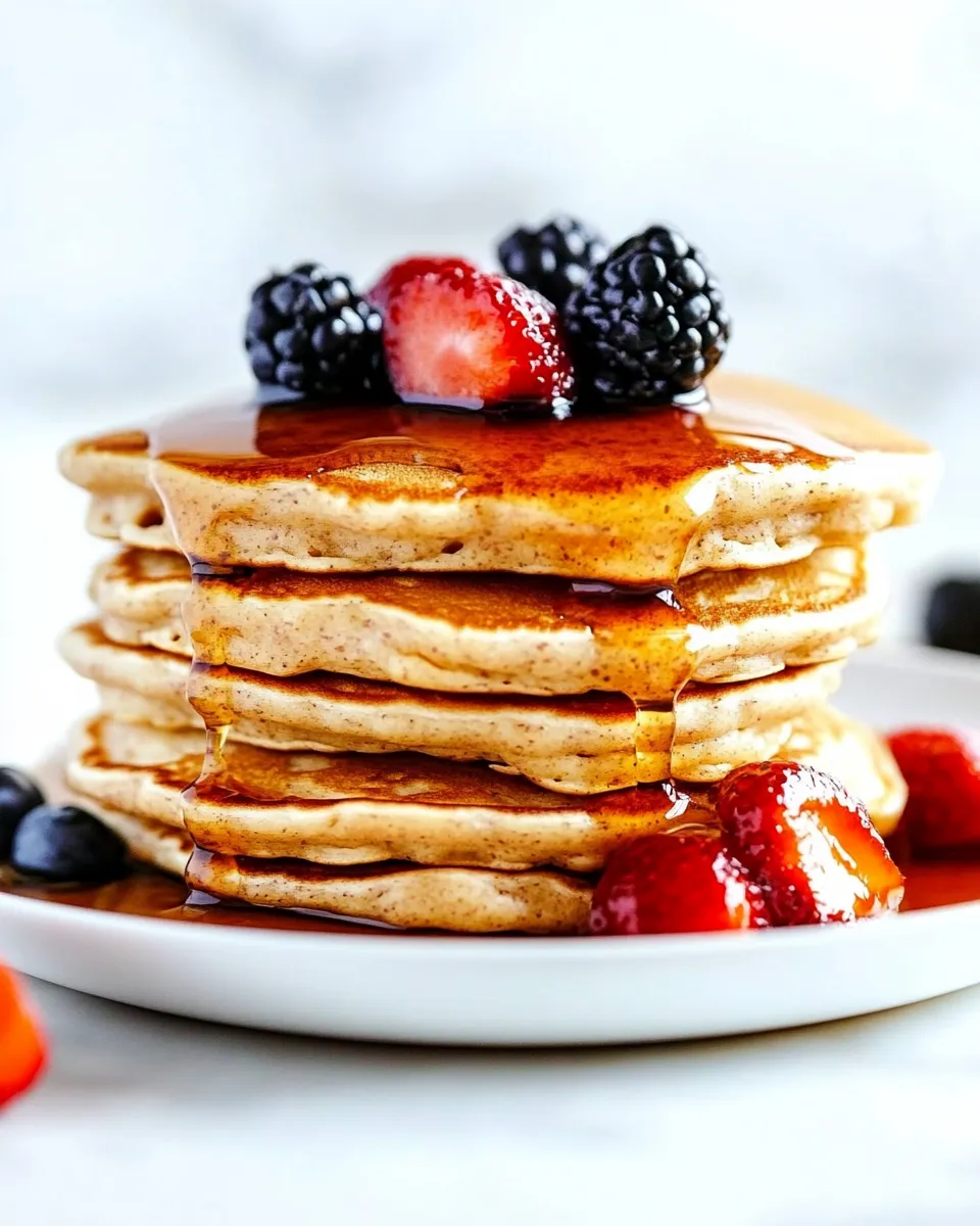 Delicious Fluffy Whole Wheat Pancakes shot