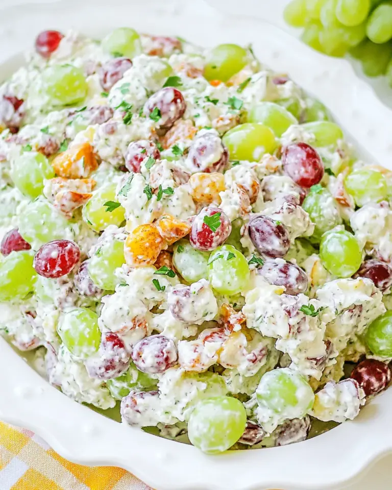 Homemade Grape Salad with Cream Cheese Dressing: Creamy Southern Fruit Dessert image