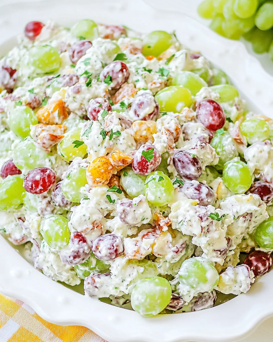 Homemade Grape Salad with Cream Cheese Dressing: Creamy Southern Fruit Dessert image