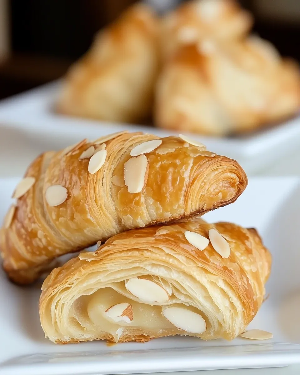 Quick Homemade Almond Croissants shot