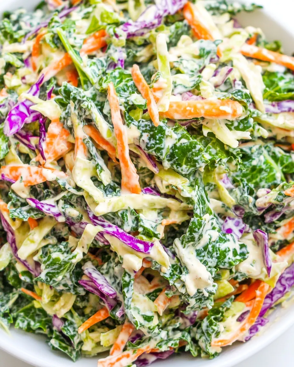 Homemade Kale Slaw with Creamy Dressing (Vegan!) photo