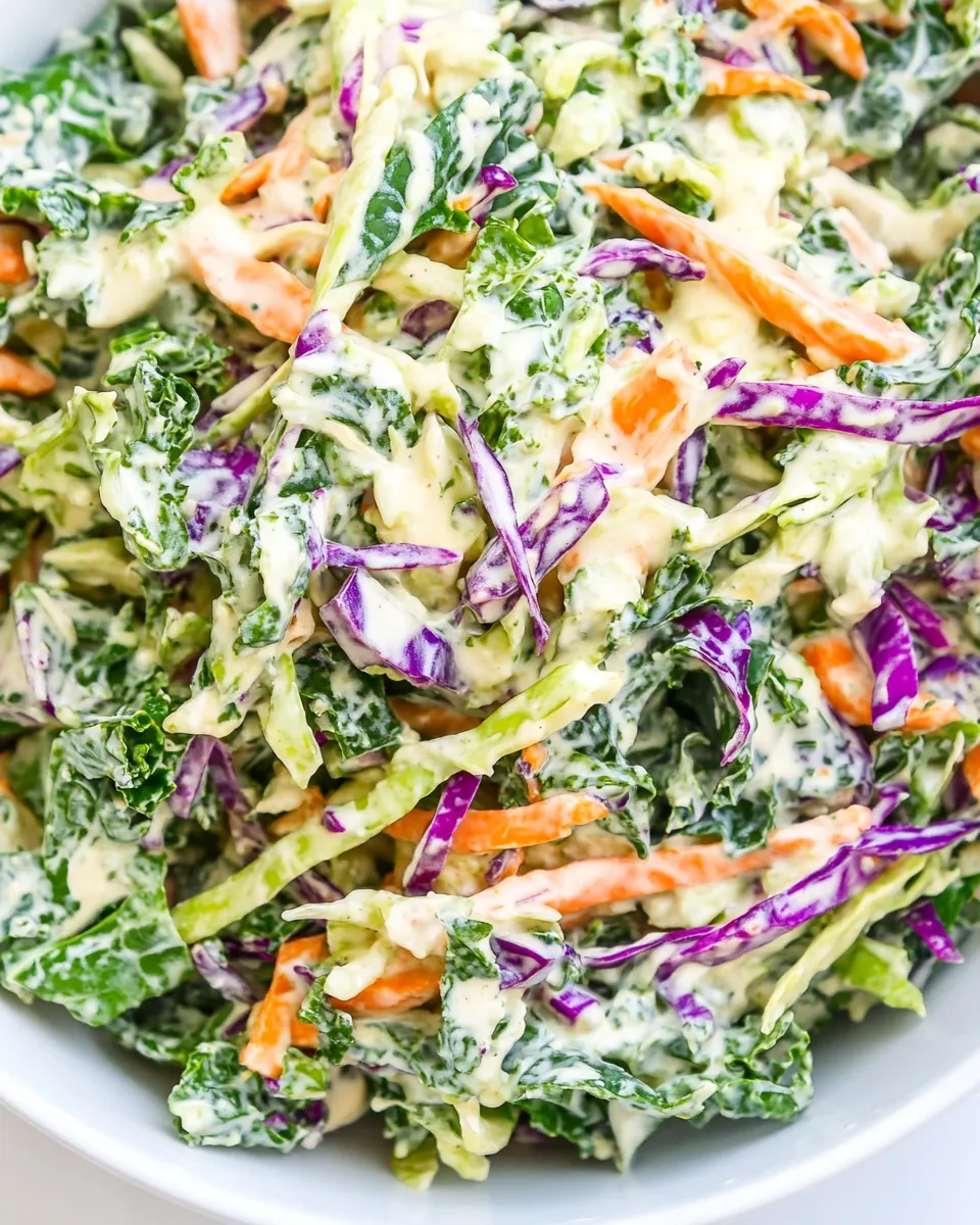 Classic Kale Slaw with Creamy Dressing (Vegan!) image