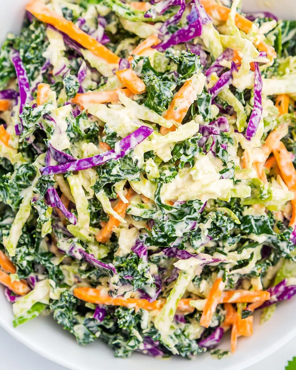 Delicious Kale Slaw with Creamy Dressing (Vegan!) shot