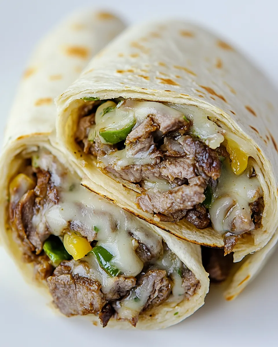 Delicious Philly Cheesesteak Wrap shot