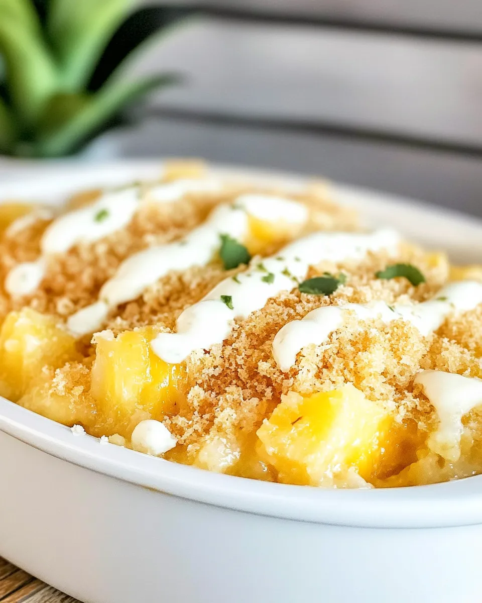 Delicious Pineapple Cheese Casserole shot