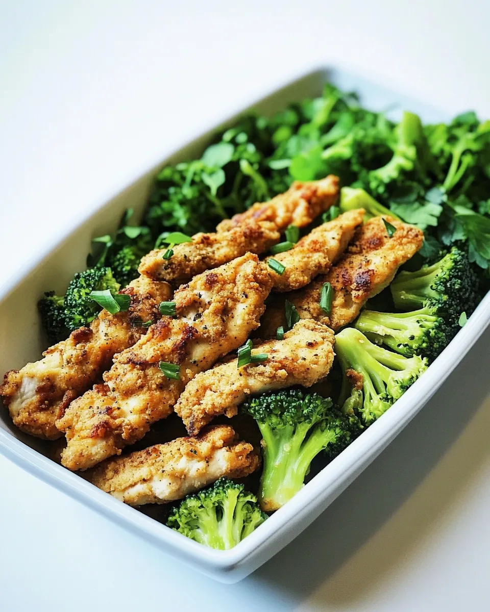 Easy Quick Chicken Strips with Broccoli Dinner photo