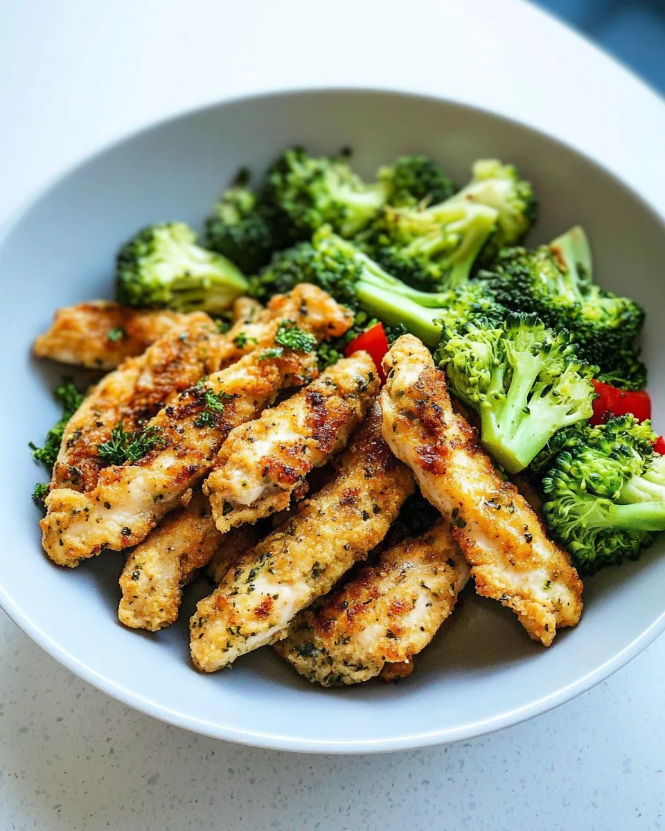 Delicious Quick Chicken Strips with Broccoli Dinner image