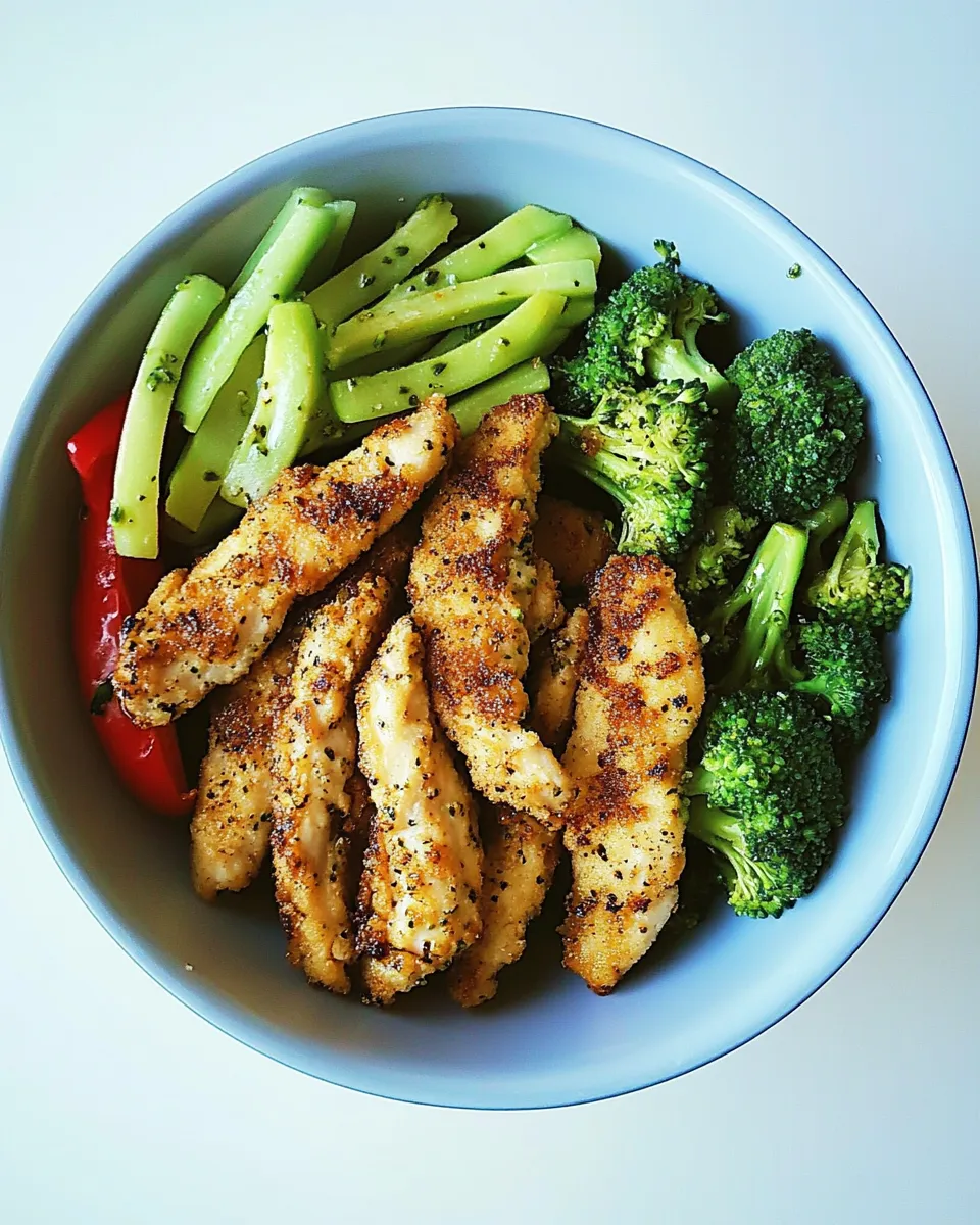 Healthy Quick Chicken Strips with Broccoli Dinner recipe photo