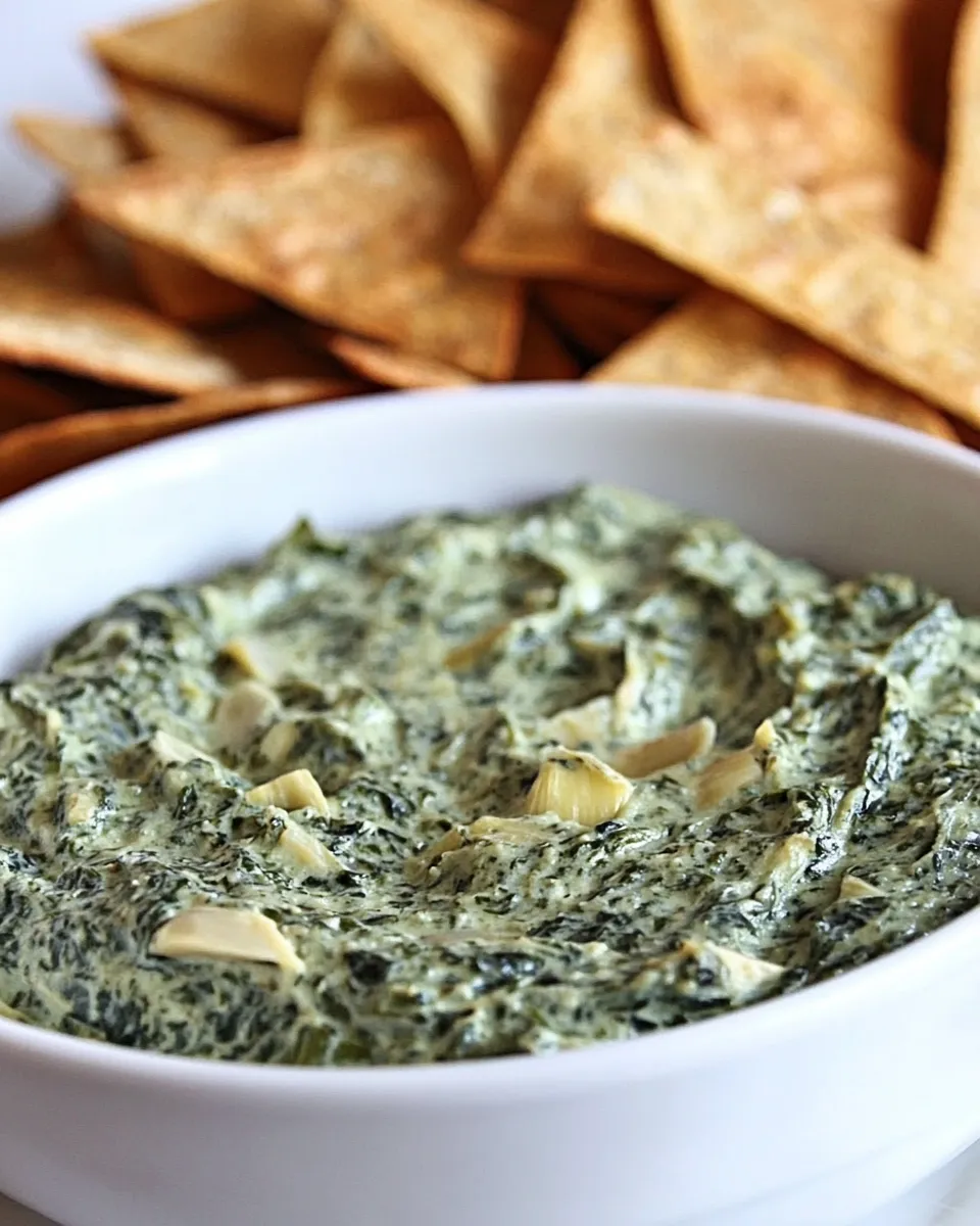 Delicious Vegan Spinach and Artichoke Dip shot