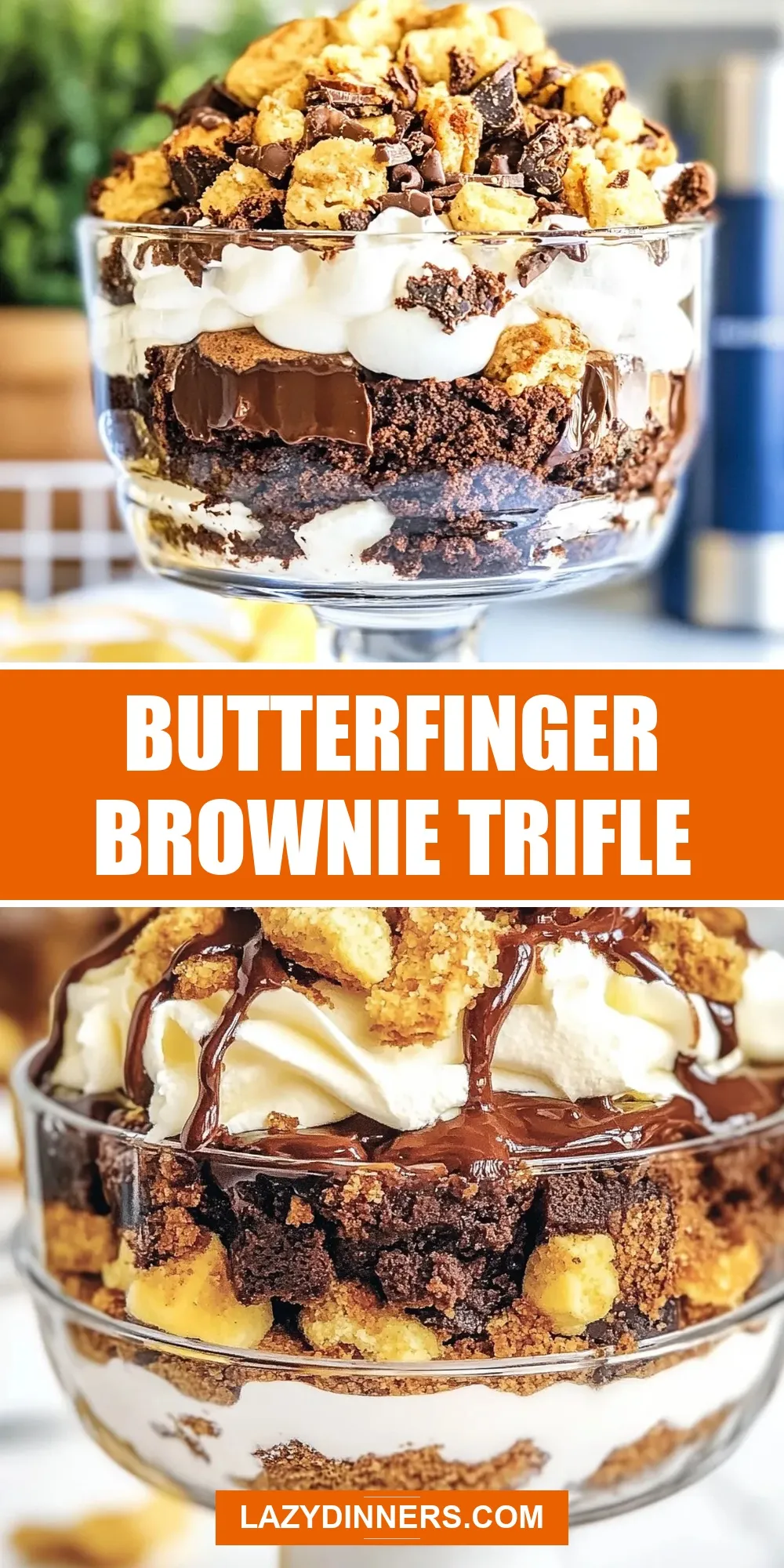 Amazing Butterfinger Brownie Trifle