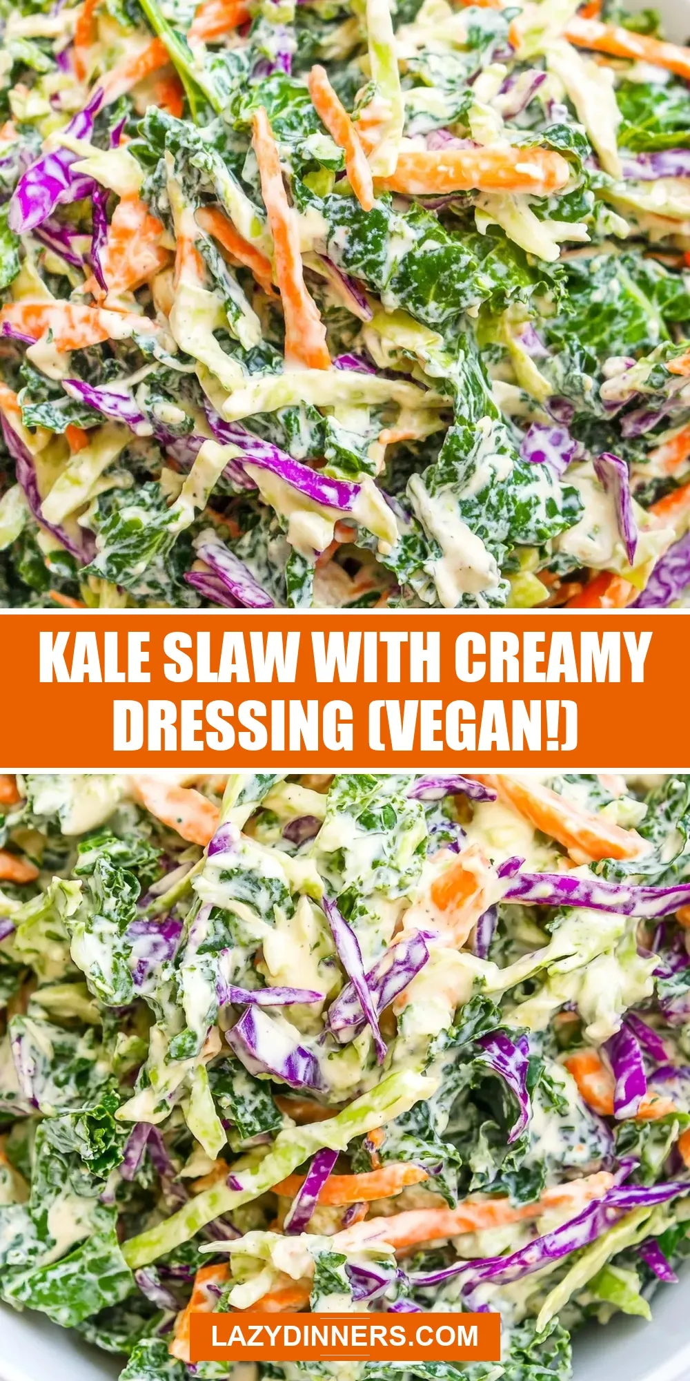 How To Make Healthy Kale Slaw With Creamy Dressing (Vegan!)