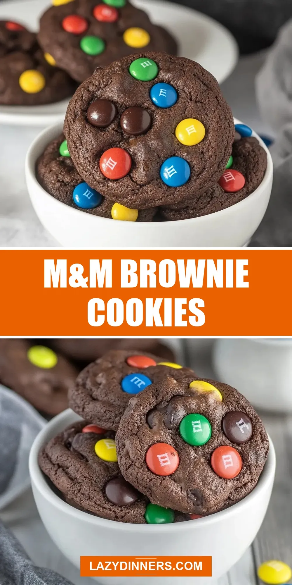 Homemade M&M Brownie Cookies
