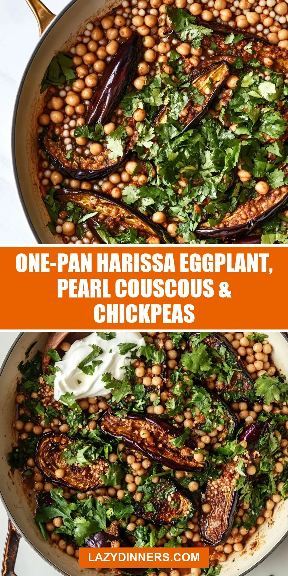 How To Make Ultimate One-Pan Harissa Eggplant, Pearl Couscous & Chickpeas